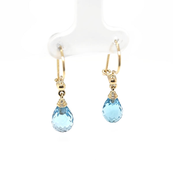 Blue Topaz Briolette Drop Earrings