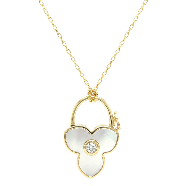 Mother of Pearl Padlock necklace