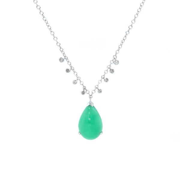 Chrysoprase and Diamond Necklace