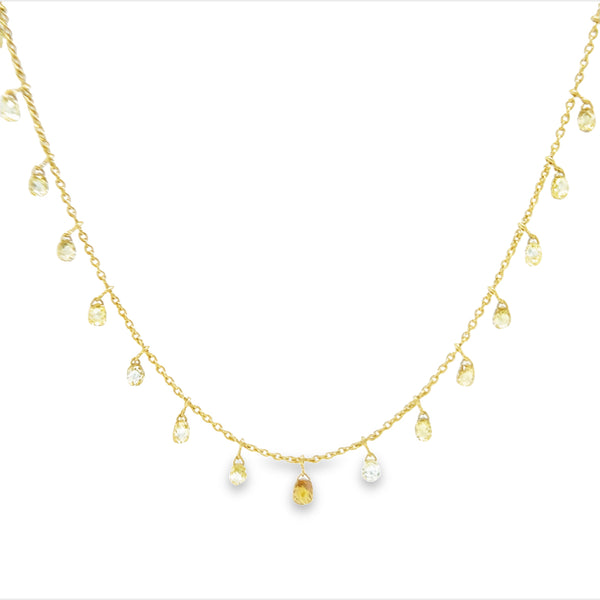 Champagne Multicoloured Diamond Briolette Necklace
