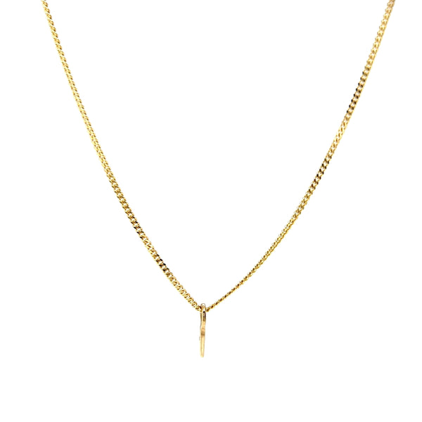 'I' Initial Pendant & Diamond Cut Curb Chain