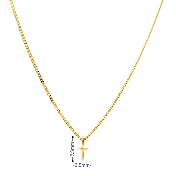 'T' Initial Pendant & Diamond Cut Curb Chain