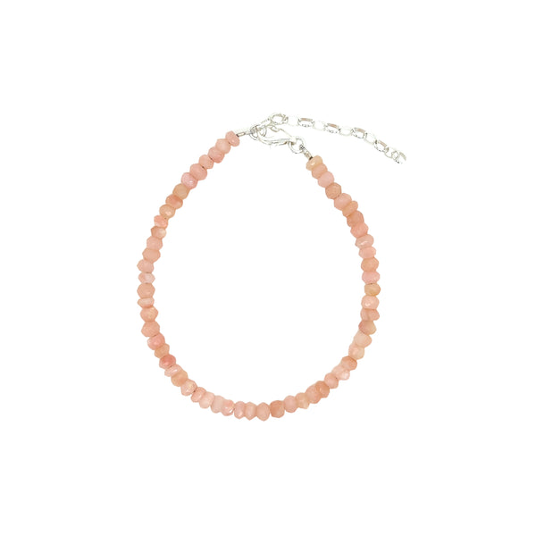 Pink opal silver bracelet