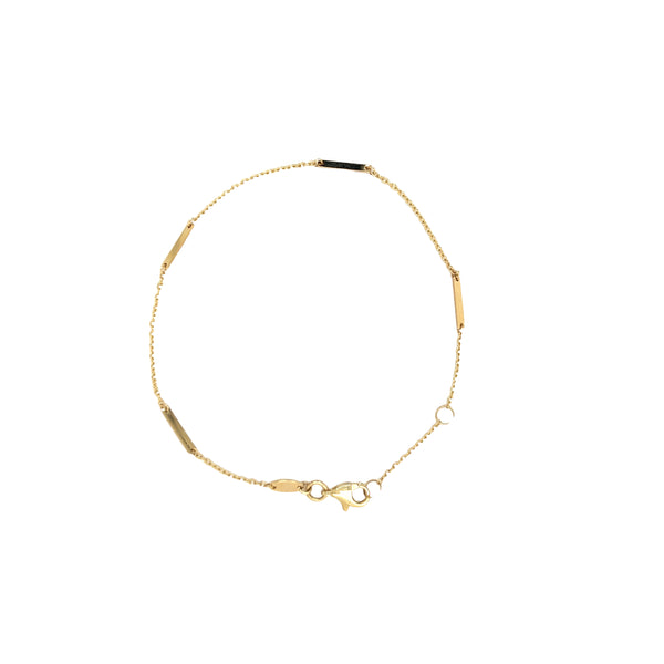 9ct Yellow Gold Bar & Chain Bracelet
