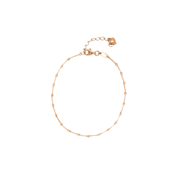 9ct Rose Gold Cable Bracelet with Diamond Cut Balls