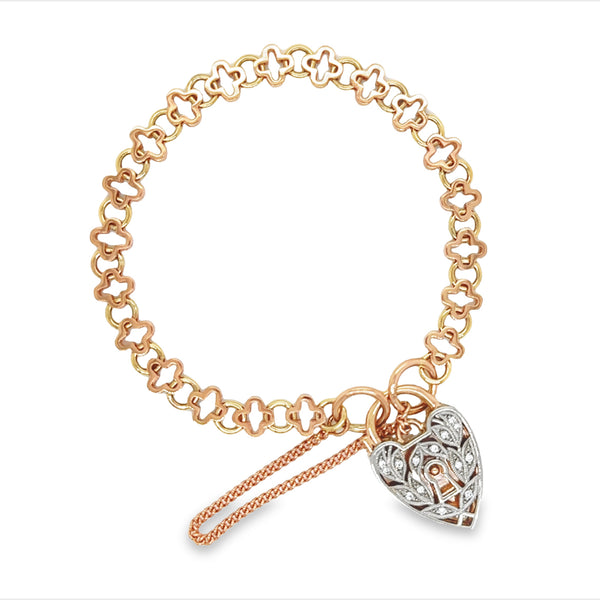 Lily Link Bracelet with Diamond Padlock