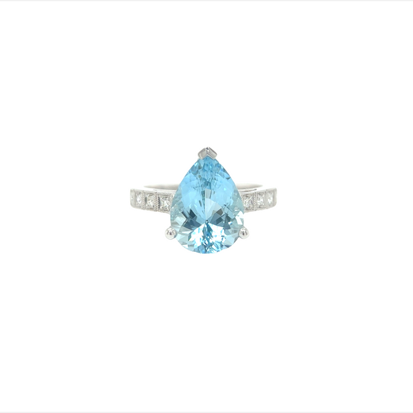 Aquamarine online teardrop ring