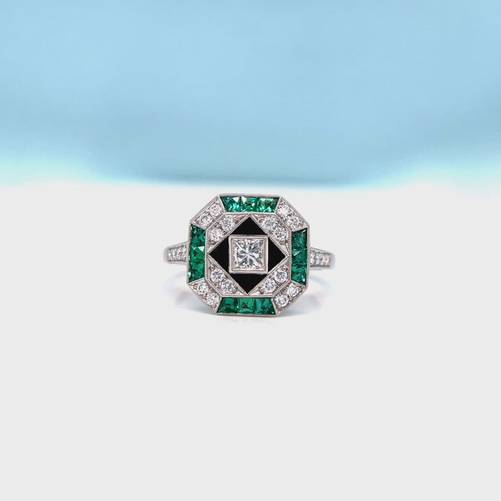 Rainbow Australian Solid Black Opal Diamond Engagement Wedding … | Rose  gold engagement ring vintage, Moissanite engagement ring rose gold, Vintage  engagement rings