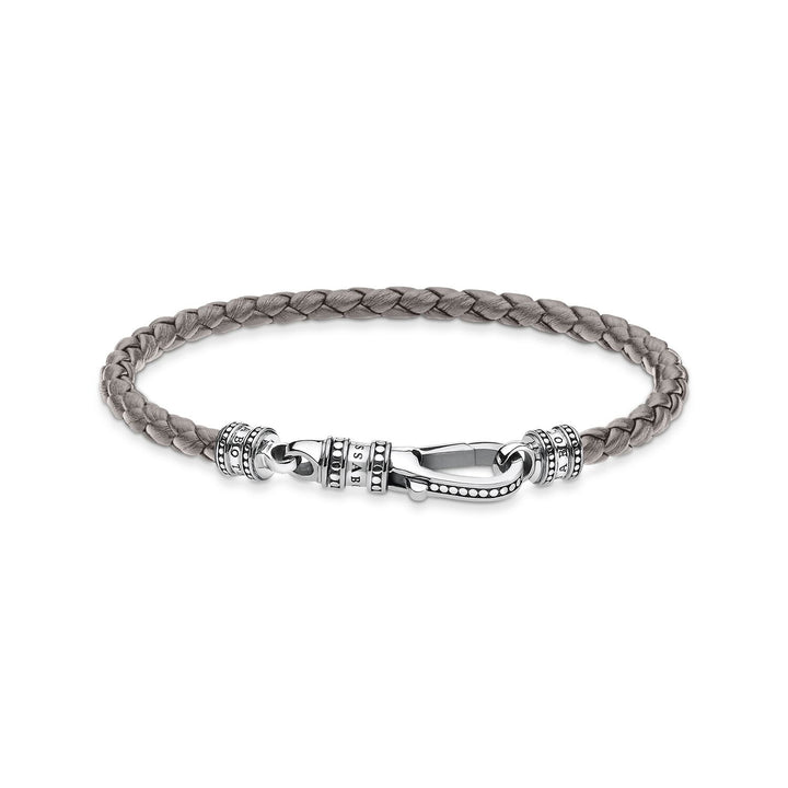 Thomas Sabo Leather Bracelet Grey | The Jewellery Boutique