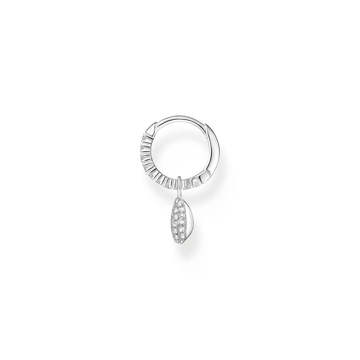 Thomas Sabo Single hoop earring with white stones and shell silver
