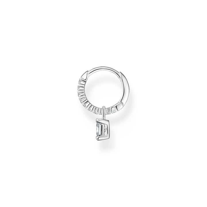 Thomas Sabo Single hoop earring with white stones silver
