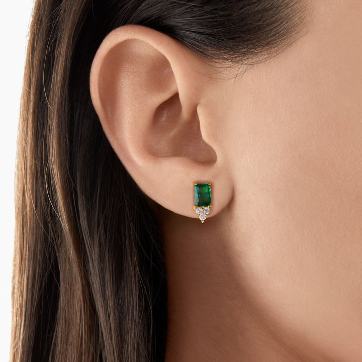 Thomas Sabo Ear Studs Green Stone Gold | The Jewellery Boutique
