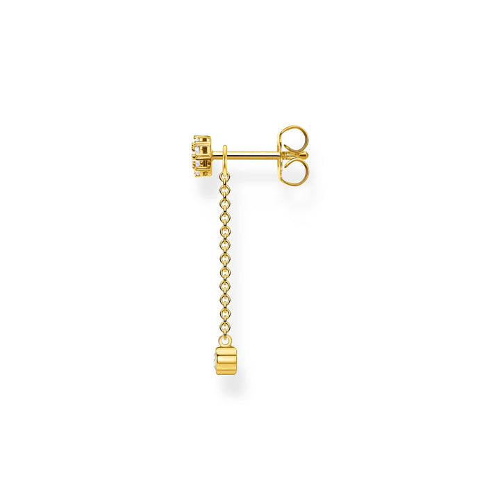 Thomas Sabo Single ear stud with pendant stone long gold