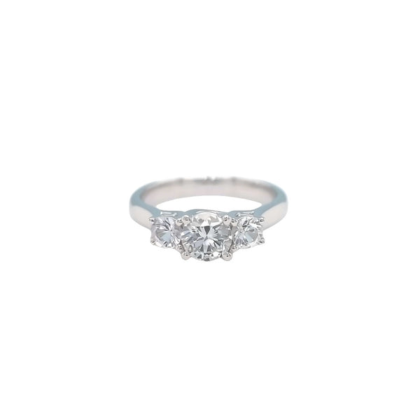 White Sapphire Trilogy Ring