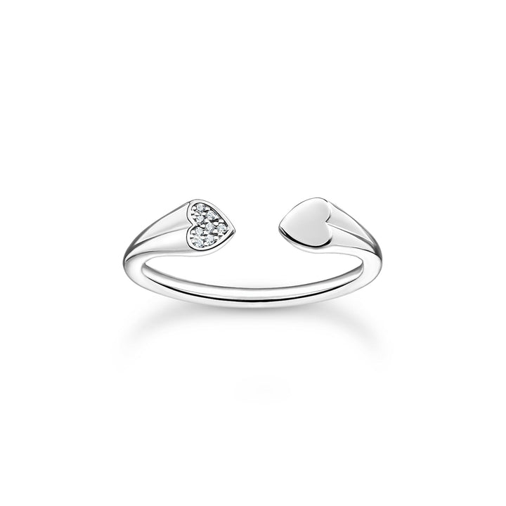 Ring with hearts silver