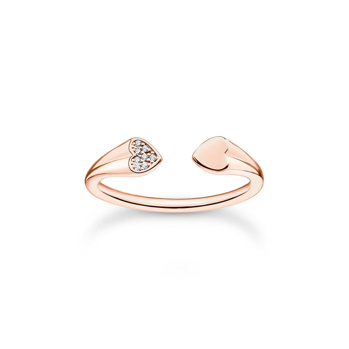 Ring with hearts rose gold